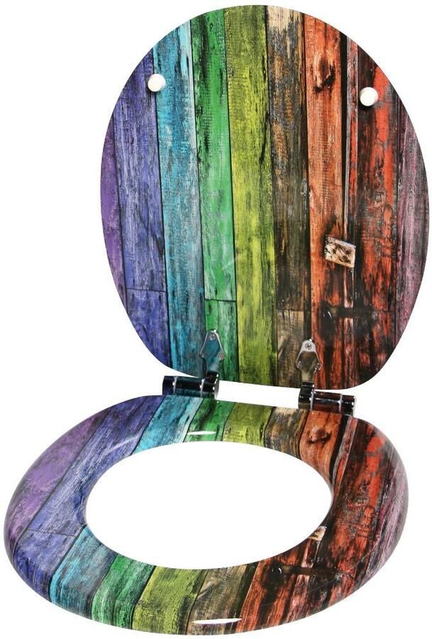 Sanilo Set badkameraccessoires Rainbow bestaand uit toiletzitting badmat en wastafelplug (complete set 3-delig) - Foto 6
