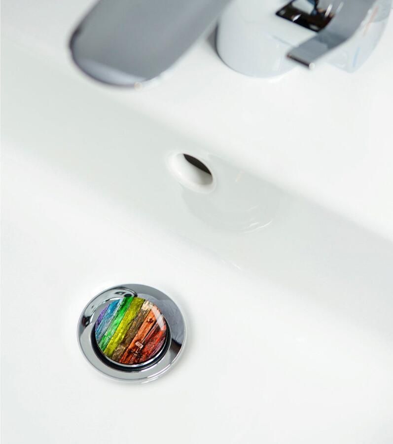 Sanilo Set badkameraccessoires Rainbow bestaand uit toiletzitting badmat en wastafelplug (complete set 3-delig) - Foto 3