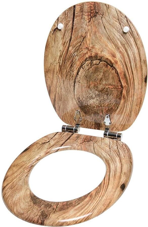 Sanilo Set badkameraccessoires Rustiek bestaand uit toiletzitting badmat en wastafelplug (complete set 3-delig) - Foto 6