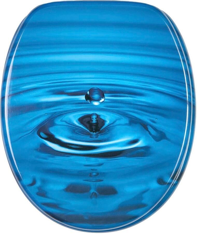 Sanilo Set badkameraccessoires Waterdruppels bestaand uit toiletzitting badmat en wastafelplug (complete set 3-delig) - Foto 3