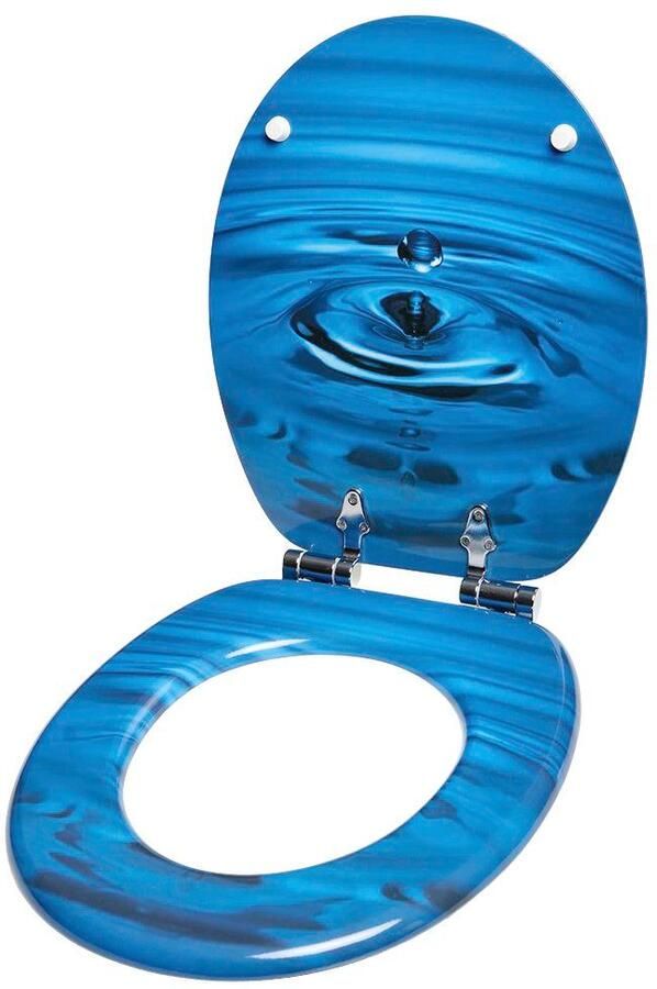 Sanilo Set badkameraccessoires Waterdruppels bestaand uit toiletzitting badmat en wastafelplug (complete set 3-delig) - Foto 5