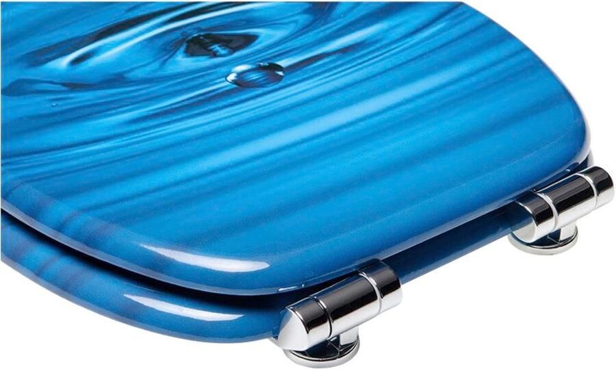 Sanilo Set badkameraccessoires Waterdruppels bestaand uit toiletzitting badmat en wastafelplug (complete set 3-delig) - Foto 9