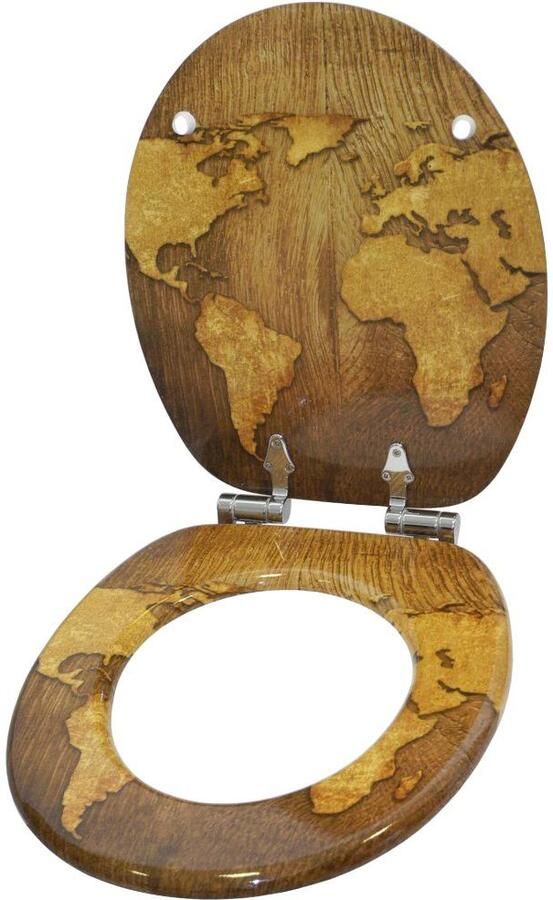Sanilo Set badkameraccessoires World Map bestaand uit toiletzitting badmat en wastafelplug (complete set 3-delig) - Foto 9