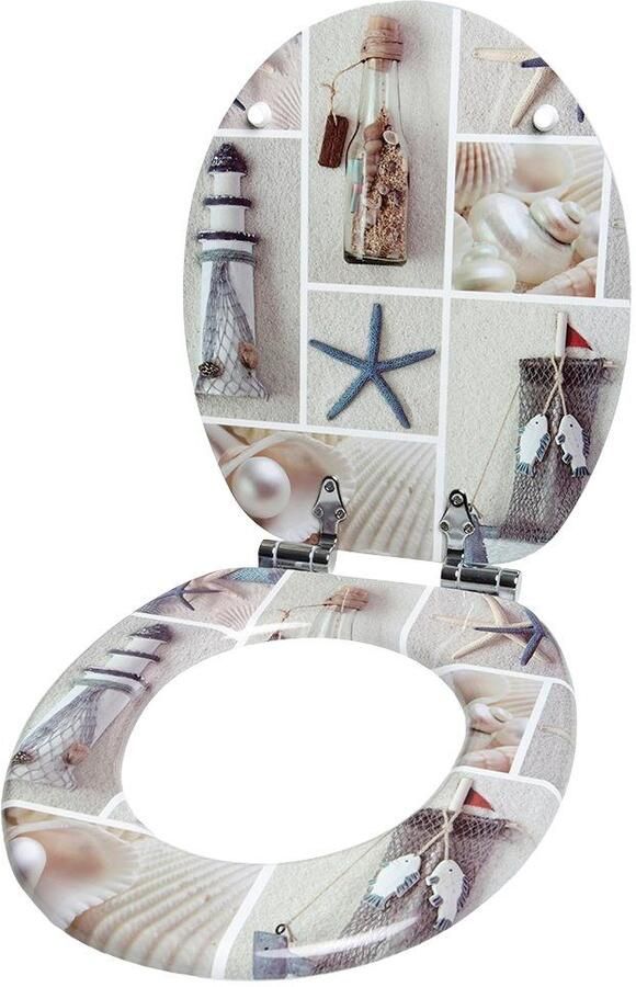 Sanilo Set badkameraccessoires ZEEBRIES bestaand uit toiletzitting badmat en wastafelplug (complete set 3-delig) - Foto 7