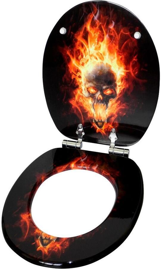Sanilo Toiletzitting Doodskop in vlammen met soft-closemechanisme - Foto 7