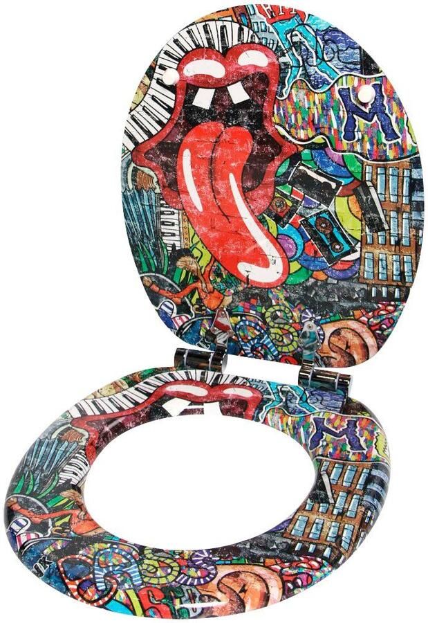 Sanilo Toiletzitting Graffiti met soft-closemechanisme - Foto 4