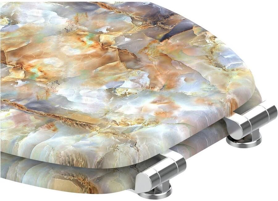 Sanilo Toiletzitting Marmor Braun met softclosemechanisme bxl: 37 7x 42 0 47 0 cm - Foto 5