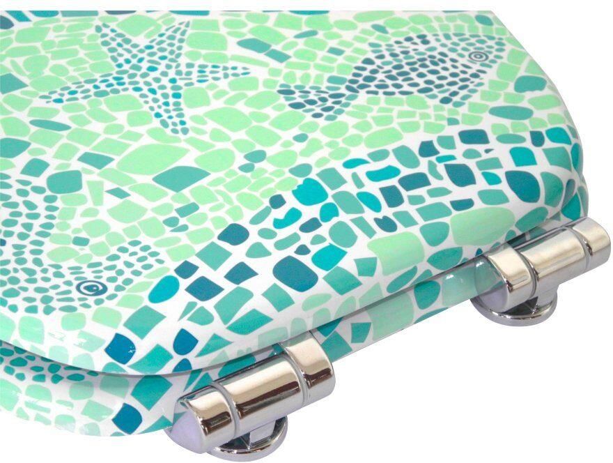 Sanilo Toiletzitting Mosaic World Green met soft-closemechanisme - Foto 4