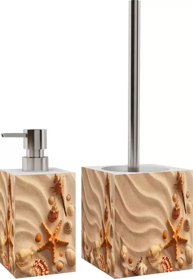 Sanilo Set badkameraccessoires Sanibel 2-delige set van zeepdispenser en wc-borstel - Foto 3