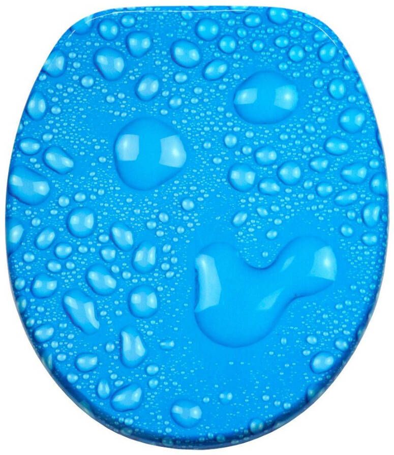 Sanilo Toiletzitting Dauwdruppel blauw met soft-closemechanisme