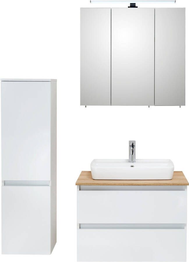 Saphir Badkamerserie Quickset 360 3-delig keramieken opzetwasbak met led-spiegelkast (5-delig) - Foto 18