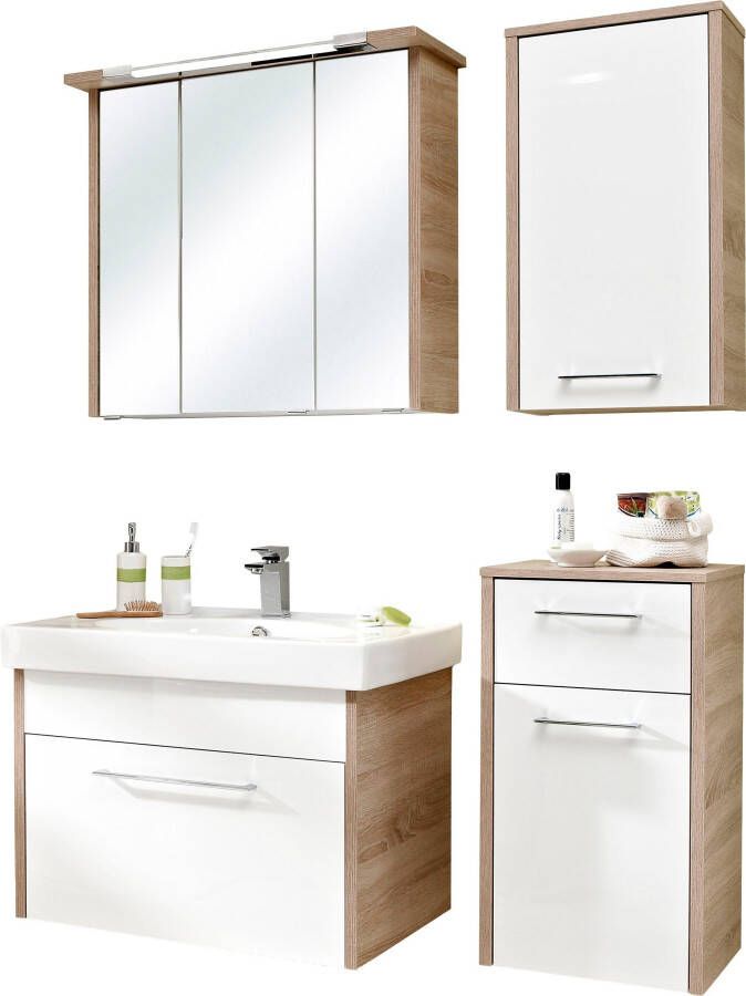 Saphir Badkamerserie Quickset 382 4-delig keramieken wastafelonderkast met led-spiegelkast (5-delig) - Foto 13