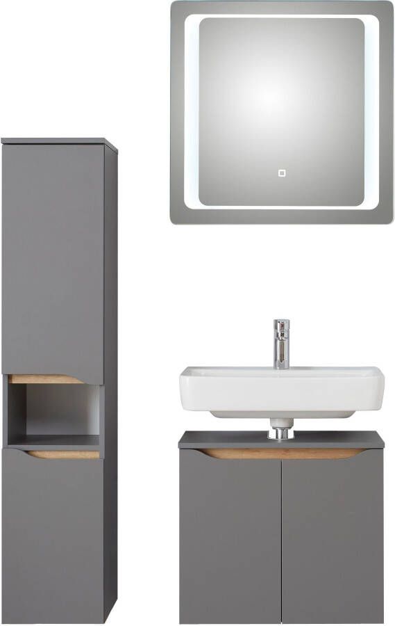 Saphir Badkamerserie Quickset 3-delig wastafelonderkast met led-spiegel met halfhoge kast inclusief deurdemper 4 deuren 1 nis badkameraccessoireset (3-delig) - Foto 15