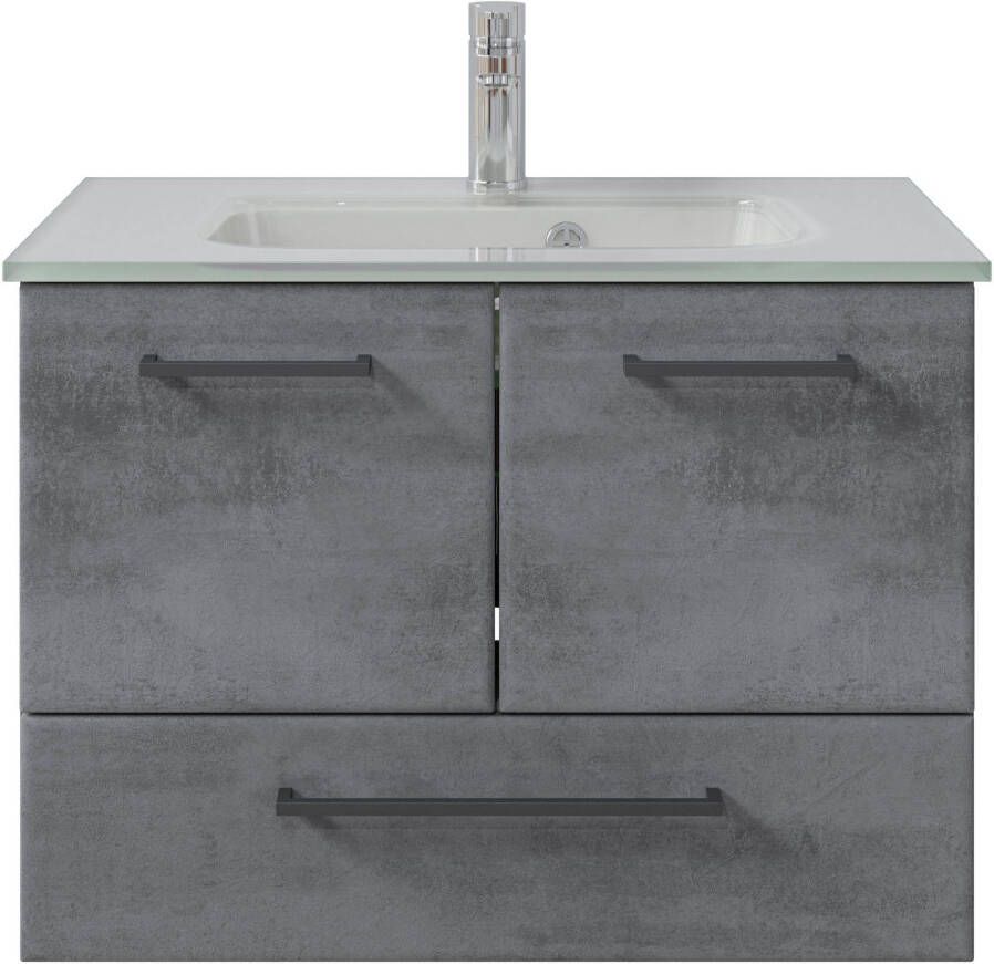 Saphir Badkamerserie Quickset 945 Glas-Waschtisch mit Unterschrank 74 cm breit Waschplatz (1 stuk) - Foto 11