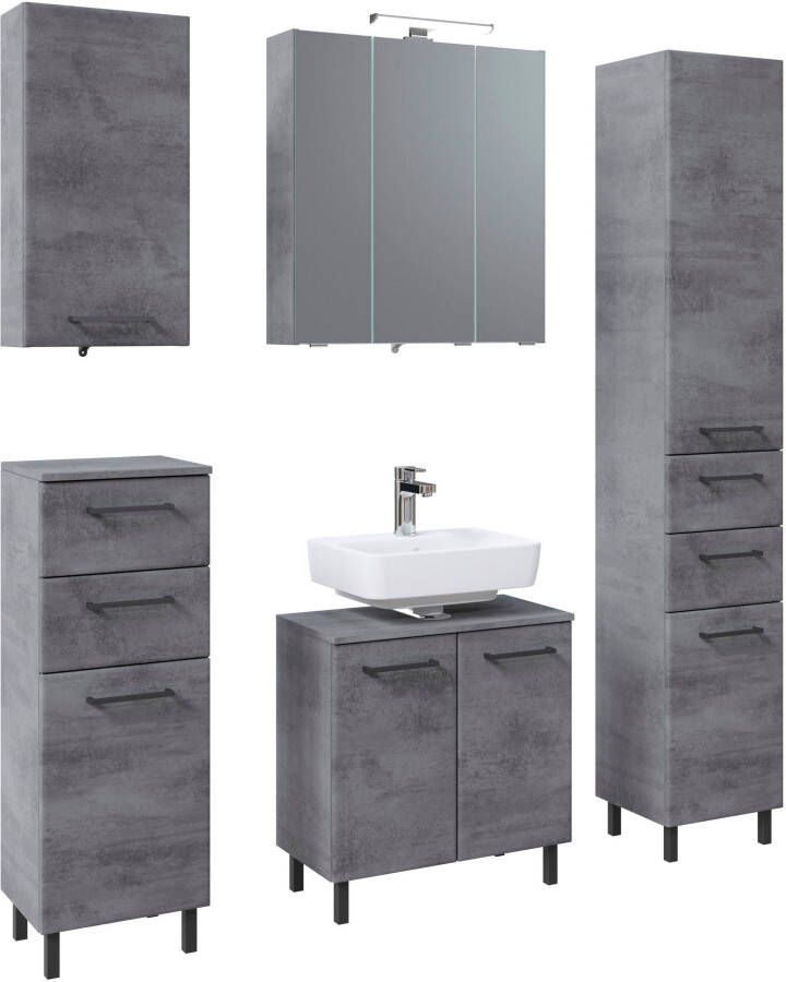 Saphir Badkamerserie Quickset 945 5-delig wastafelonderkast met led-spiegelkast (5-delig)