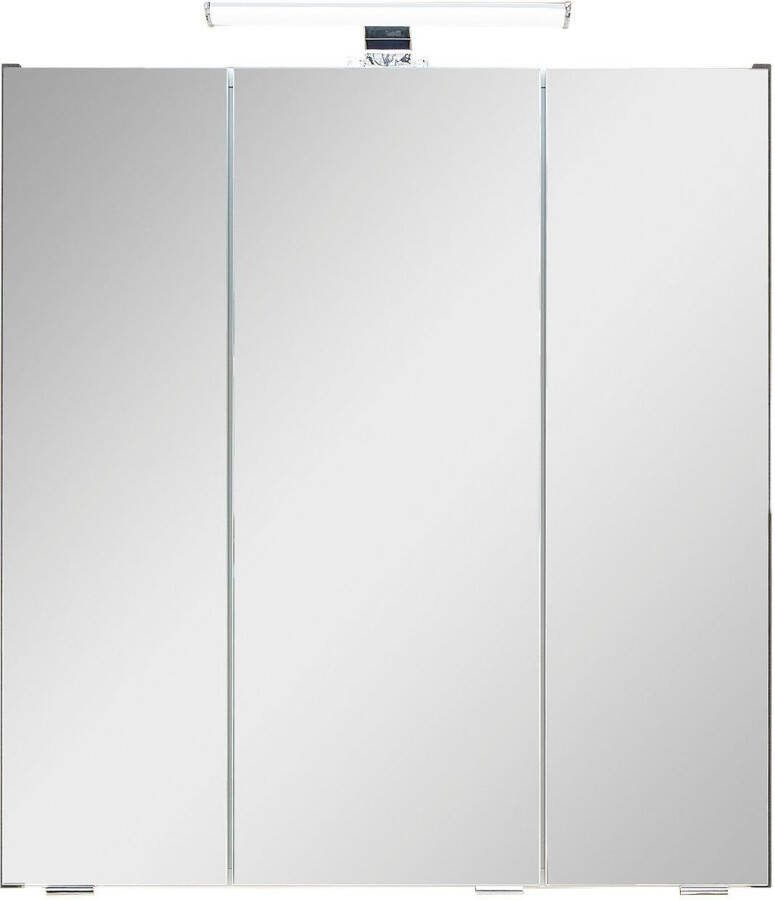 Saphir Badkamerspiegelkast Quickset 945 Badkamermeubel 3 spiegeldeuren 6 planken 65 cm breed