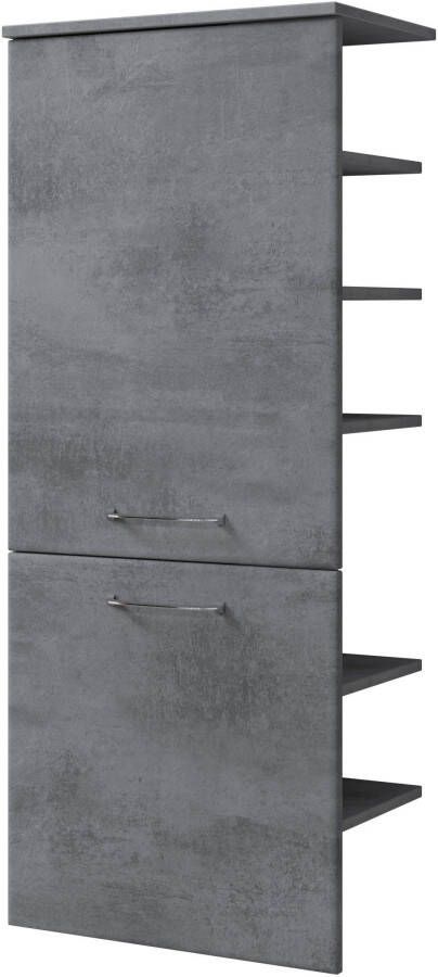 Saphir Halfhoge kast Quickset 945 badkamermeubel 50 cm breed 2 deuren legplanken aan de zijkant