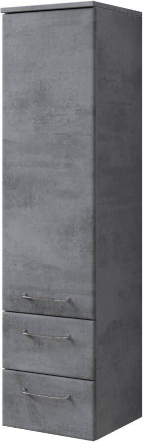 Saphir Halfhoge kast Quickset 945 badkamermeubel 35 cm breed 1 deur 2 laden Badkamer-halfhoge kast inclusief deurdemper grepen in glanzend chroom