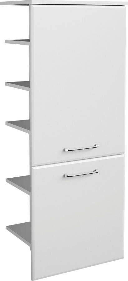 Saphir Halfhoge kast Quickset badkamermeubel 50 cm breed 2 deuren zijplanken Badkamer-halfhoge kast inclusief deurdemper grepen in glanzend chroom