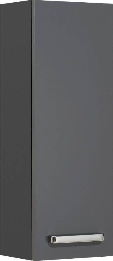 Saphir Hangend kastje Quickset wand-badkast 25 cm breed met 1 deur en 2 legplanken Badkamer-hangend kastje inclusief deurdemper grepen in glanzend chroom