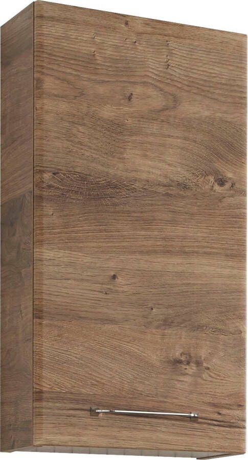 Saphir Hangend kastje Quickset wand-badkast 35 cm breed met 1 deur 2 legplanken Badkamer-hangend kastje inclusief deurdemper grepen in glanzend chroom