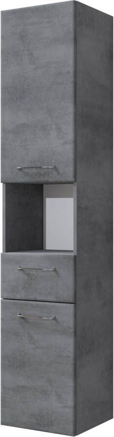 Saphir Hoge kast Quickset 945 Badkamermeubel 35 cm breed 2 deuren 1 nis 1 lade