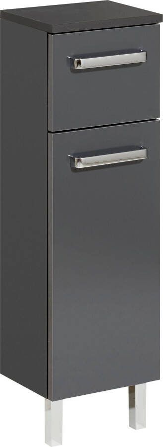Saphir Onderkast Quickset badkamerkast met 1 deur 1 lade 25 cm breed Badkamer-onderkast inclusief deurdemper grepen in glanzend chroom