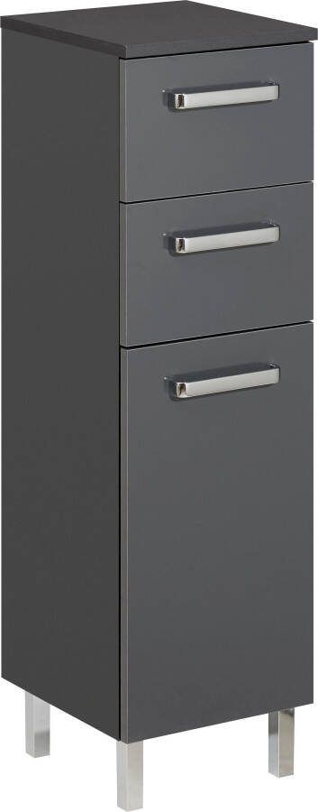 Saphir Onderkast Quickset badkamerkast met 1 deur 2 lades 30 cm breed Badkamer-onderkast inclusief deurdemper grepen in glanzend chroom