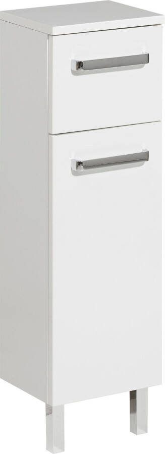 Saphir Onderkast Quickset badkamerkast met 1 deur 1 lade 25 cm breed Badkamer-onderkast inclusief deurdemper grepen in glanzend chroom