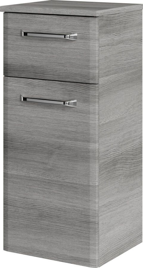 Saphir Onderkast Quickset badkamerkast met 1 deur 1 lade 1 glazen legplank 30 cm breed badkamerkast inclusief deurdemper grepen in glanzend chroom