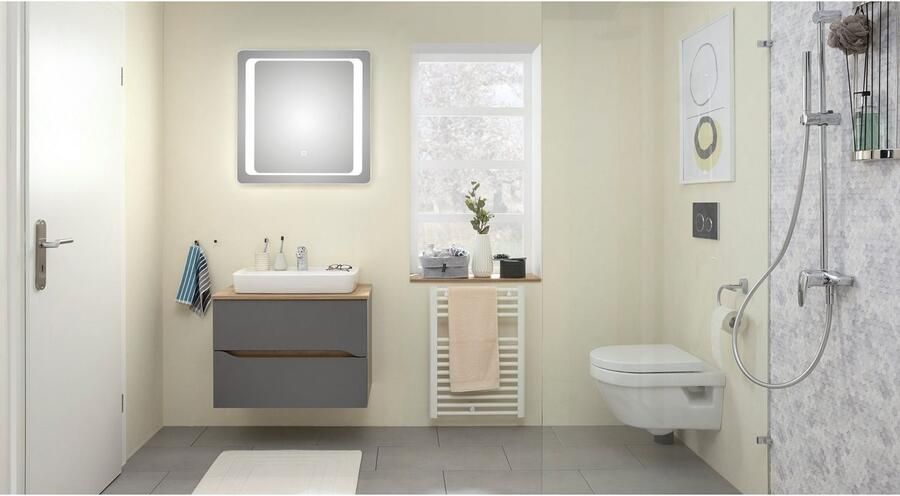 Saphir Badkamerserie Quickset 2-delig keramieken opzetwasbak met led-spiegel Wastafelmeubel 73 cm breed inclusief deurdemper 2 laden (4-delig) - Foto 7