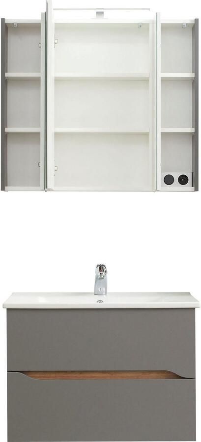 Saphir Badkamerserie Quickset 2-delig keramische wastafel met LED-spiegelkast (2-delig) - Foto 3