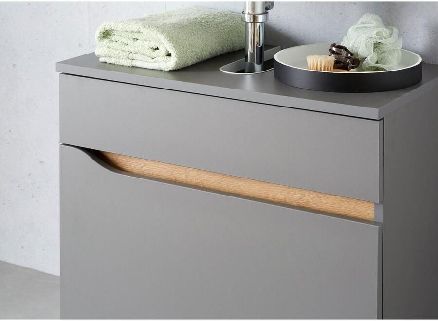 Saphir Badkamerserie Quickset 2-delig wastafelonderkast met led-spiegel Wastafel 70 cm breed zonder wastafel 1 lade badset (2-delig) - Foto 7