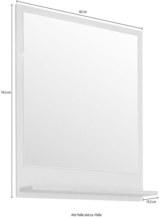 Saphir Badkamerserie Quickset 3-delig wastafelonderkast met led-spiegel Halfhoge kast inclusief deurdemper 2 deuren 3 glasplateaus badkameraccessoire-set (3-delig) - Foto 5