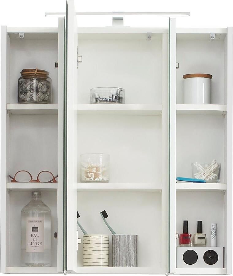 Saphir Badkamerserie Quickset 5-delig wastafelonderkast met led-spiegelkast Onderkast hangkast middelgrote kast incl. deurdemper 9 deuren (11-delig) - Foto 4