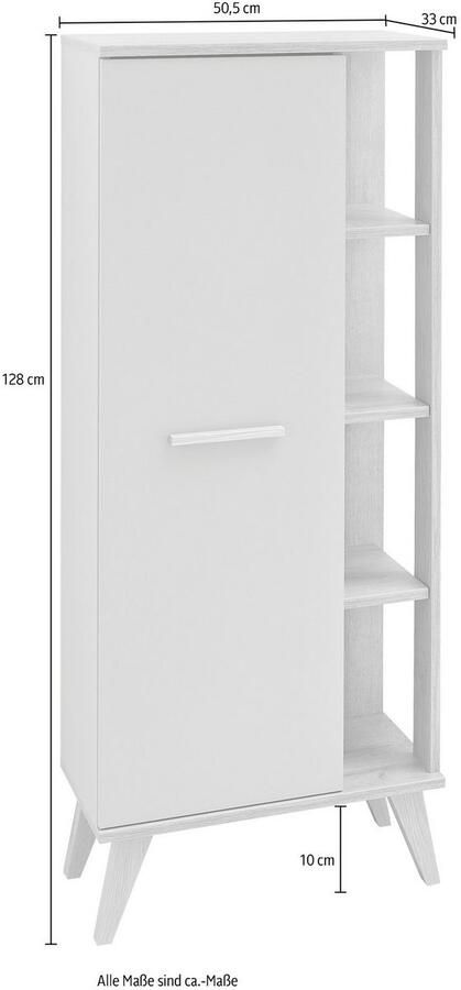 Saphir Halfhoge kast Quickset badkamermeubel 50 5 cm breed 1 deur zijplanken Badkamer-halfhoge kast inclusief deurdemper grepen in hout - Foto 9