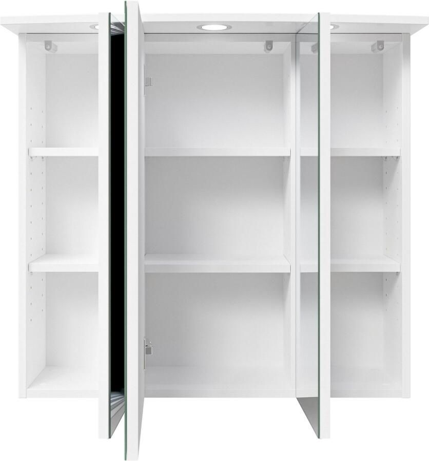 Saphir Spiegelkast Quickset 316 Badkamermeubel 3 spiegeldeuren 6 planken 75 cm breed