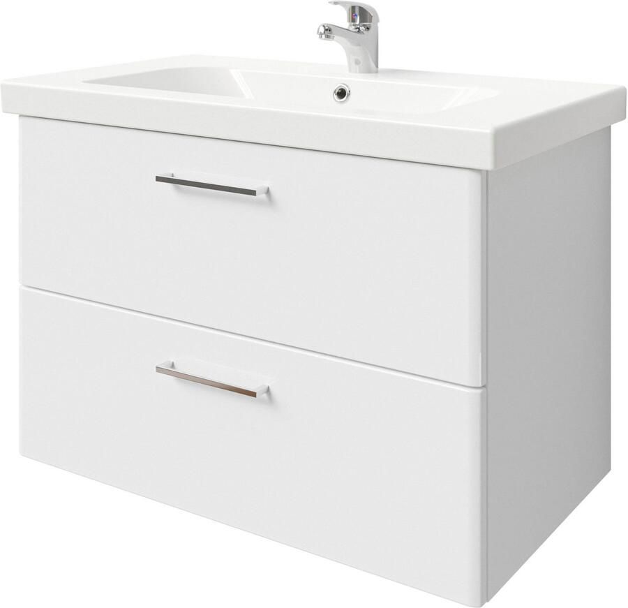 Saphir Badkamerserie Quickset 316 3-delig keramieken wastafel met led-spiegelkast (4-delig) - Foto 2