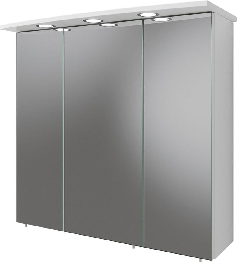 Saphir Badkamerserie Quickset 316 4-delig keramieken wastafel met led-spiegelkast met onderkast hangend kastje 5 deuren 1 klep inclusief deurdemper (5-delig) - Foto 6