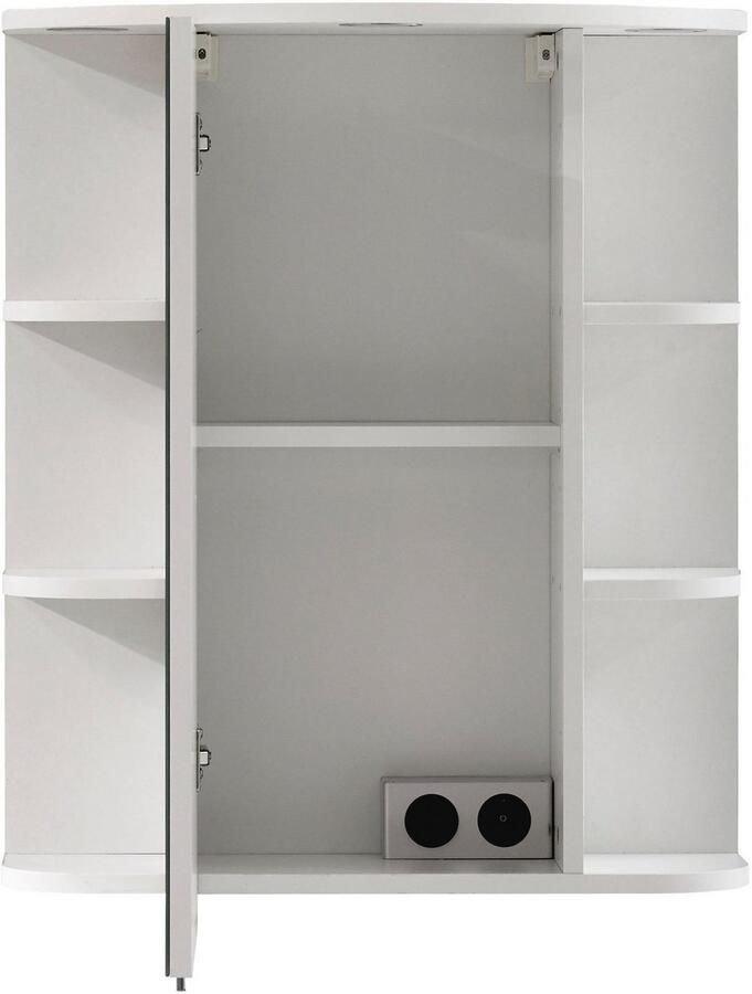 Saphir Badkamerserie Quickset 335 5-delig wastafelonderkast met led-spiegelkast Hoge kast onderkast hangend kastje inclusief deurdemper 7 deuren (5-delig) - Foto 2