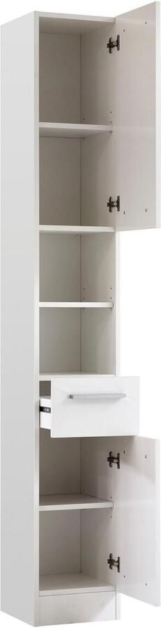 Saphir Badkamerserie Quickset 335 5-delig wastafelonderkast met led-spiegelkast Hoge kast onderkast hangend kastje inclusief deurdemper 9 deuren (5-delig) - Foto 9