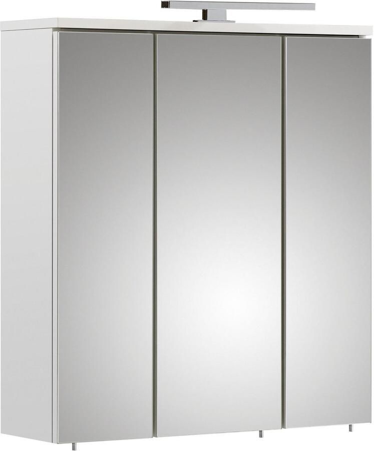 Saphir Badkamerserie Quickset 335 7-delig wastafelonderkast met led-spiegelkast Hoge kast onderkasten hangende kasten inclusief deurdemper 13 deuren (7-delig)