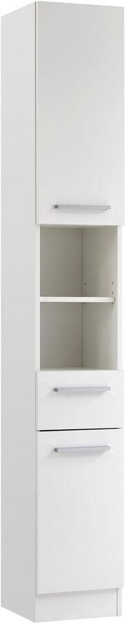 Saphir Badkamerserie Quickset 335 7-delig wastafelonderkast met led-spiegelkast Hoge kast onderkasten hangende kasten inclusief deurdemper 13 deuren (7-delig) - Foto 15