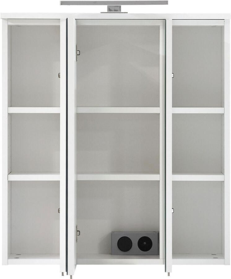 Saphir Badkamerserie Quickset 335 7-delig wastafelonderkast met led-spiegelkast Hoge kast onderkasten hangende kasten inclusief deurdemper 13 deuren (7-delig) - Foto 2