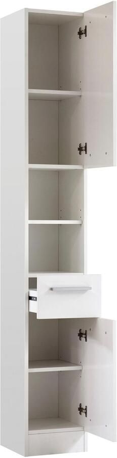 Saphir Badkamerserie Quickset 335 7-delig wastafelonderkast met led-spiegelkast Hoge kast onderkasten hangende kasten inclusief deurdemper 13 deuren (7-delig) - Foto 13