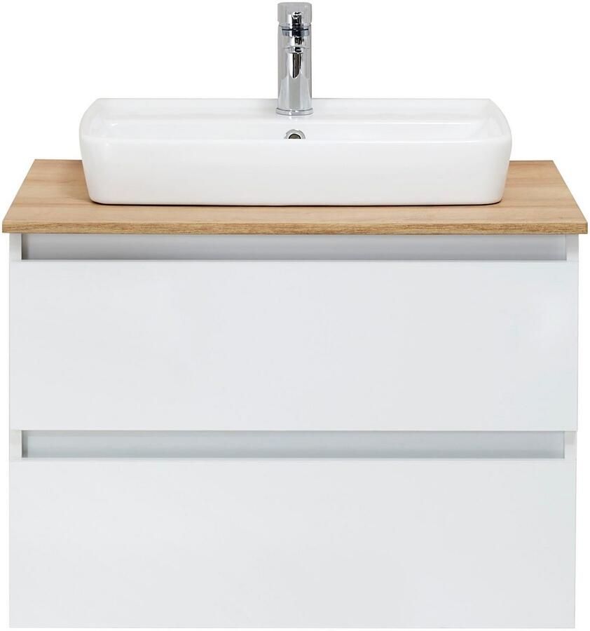 Saphir Badkamerserie Quickset 360 3-delig keramieken opzetwasbak met led-spiegelkast (5-delig) - Foto 4