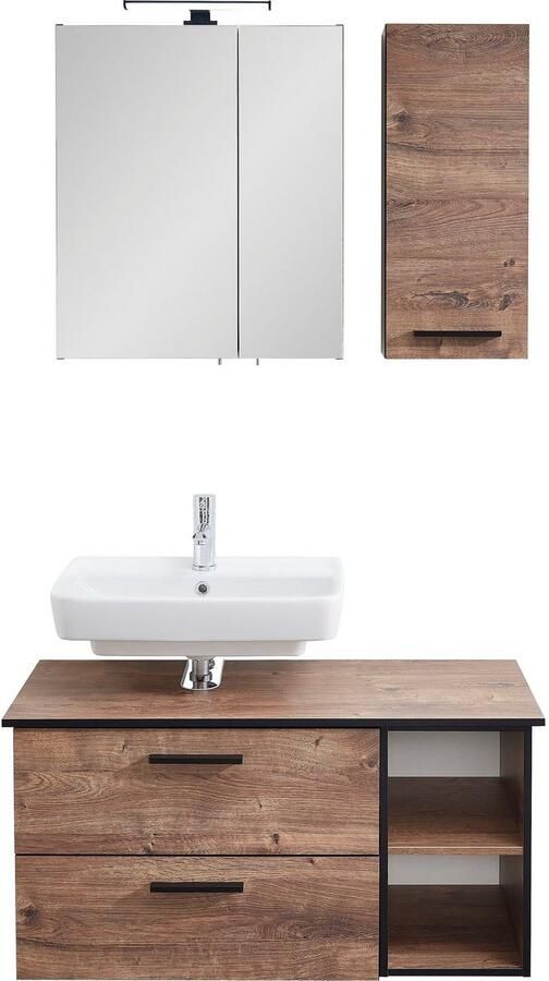 Saphir Badkamerserie Quickset 374 3-delig wastafelonderkast met LED-spiegelkast 103 cm breed 4 deuren 2 laden 2 open vakken incl. deurdempers (5-delig) - Foto 5