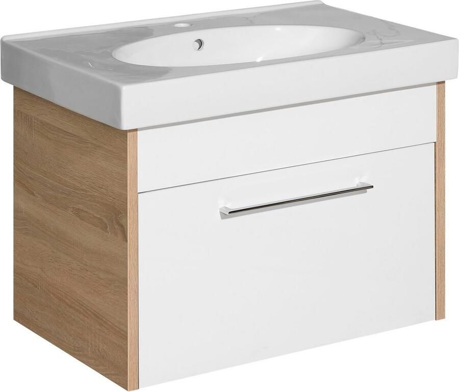 Saphir Badkamerserie Quickset 382 4-delig keramieken wastafelonderkast met led-spiegelkast (5-delig) - Foto 3