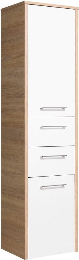 Saphir Badkamerserie Quickset 382 5-delig keramieken wastafelonderkast met led-spiegelkast Halfhoge kast onderkast hangend kastje inclusief deurdemper 8 deuren (6-delig) - Foto 11