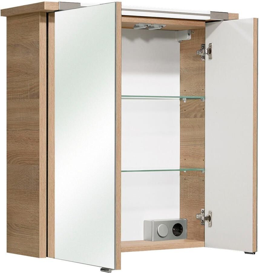 Saphir Spiegelkast Quickset 382 Badkamermeubel 2 spiegeldeuren 2 legplanken 65 cm breed - Foto 2